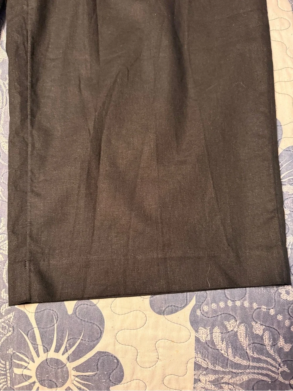NWT Banana Republic Black Linen Blend Pants 14 Petite Wide Leg High Rise
